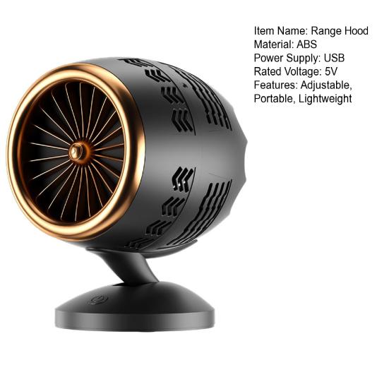 Desktop Range Hood Powerful High Speed USB Plug-Play Angle Adjustable Low Noise Indoor BBQ Portable Range Hood