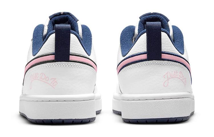 Nike Court Borough Low 2 SE GS 'Белый Розовый Глазурь Полуночный Синий'