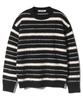 BASEMOMENT Hairy Stripe Round Knit Black