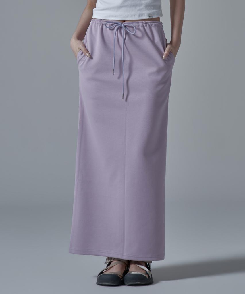WAARFORWOMAN Wsk-04 String Banding Long Skirt_Lavender