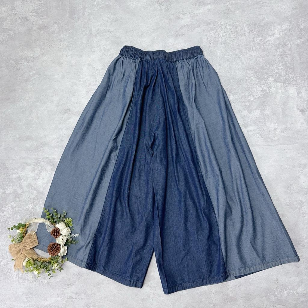 Johnature Japanese Patchwork Denim Retro Versatile Elasticated Waist Drawstring Patchwork Summer Thin Women Pants