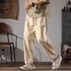 Брюки из хлопка и льна Apenese Мужские Летние Прямые Повседневные Ледяной шелк Спортивные штаны Мужские Широкие штанины Большого размера Льняные брюки