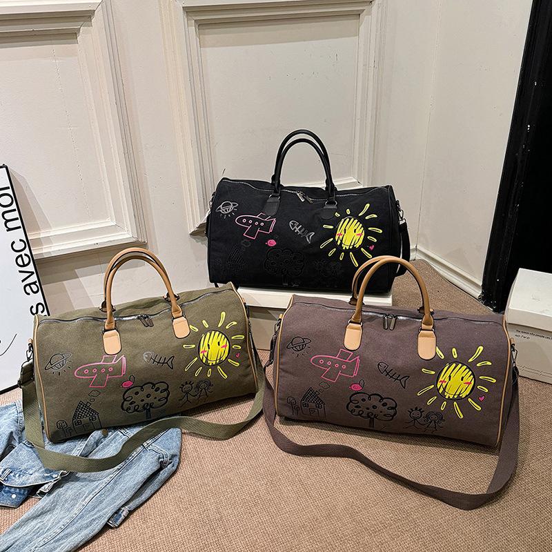 Женская парусиновая дорожная сумка большой вместимости, студенческая сумка для хранения в общежитии, женская дорожная сумка для ручной клади