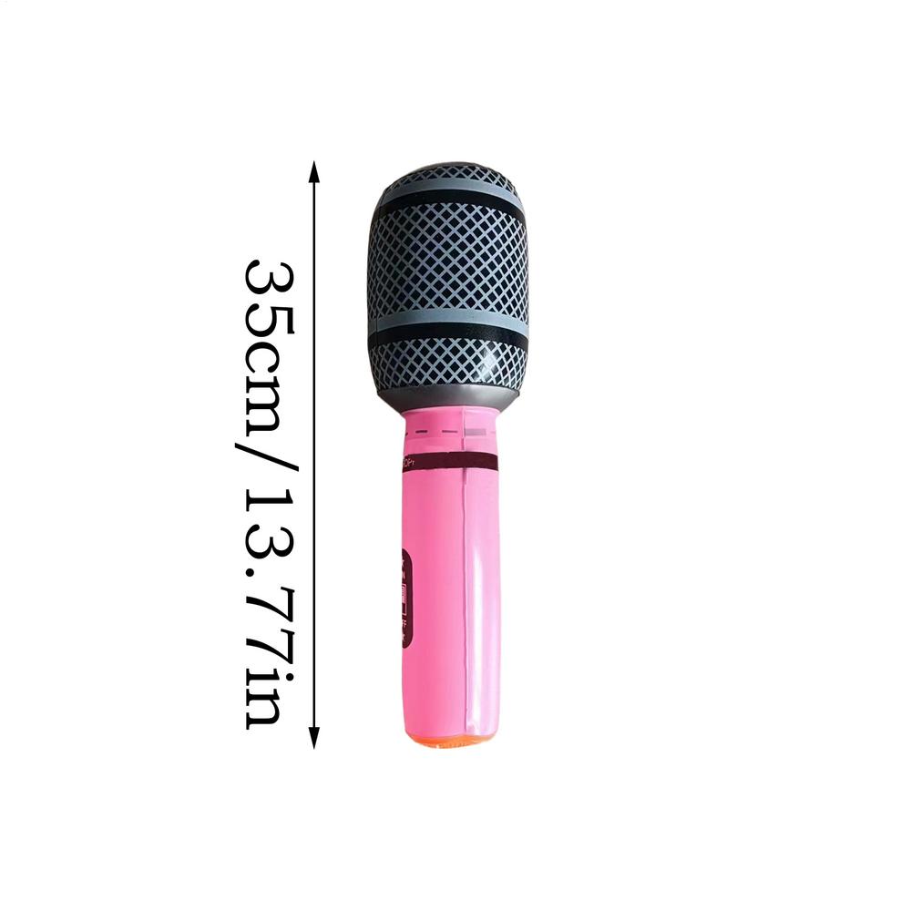 Inflatable Microphone Toy Assorted Colors Blow Up Microphone Props Lightweight Singing Activity Decoration For Musical Concert