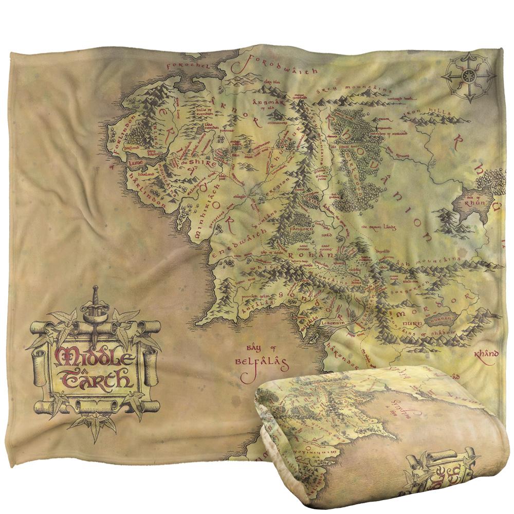 Lord Of The Rings Map of Middle Earth Silky Supersoft Blanket