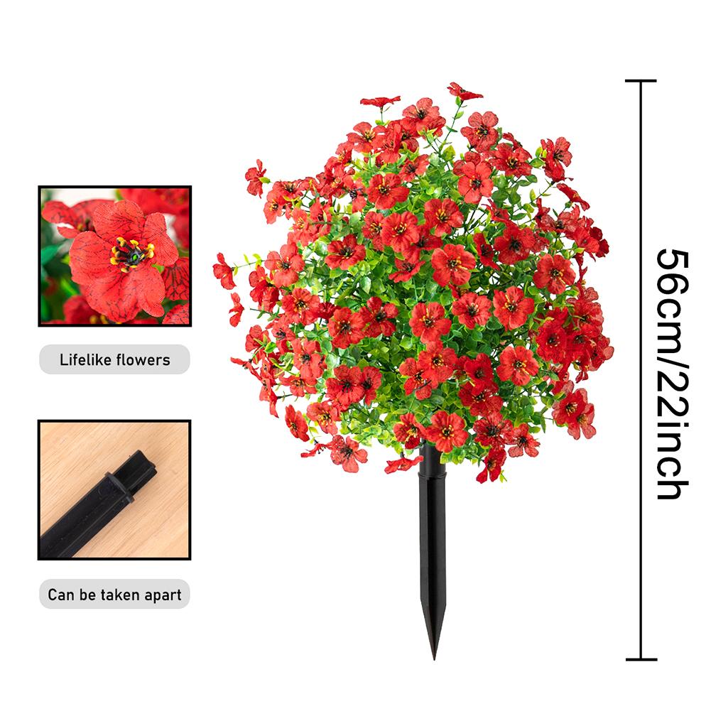 2pc Artificial Ball-Shaped Multicolor Flower Bush with Ground Stake for Garden Patio Flower Bed Yard Outdoor Party Decor