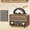 Retro Portable Radio Bluetooth Speaker  Desktop Wood Home Powerful Audio Gift TF/USB