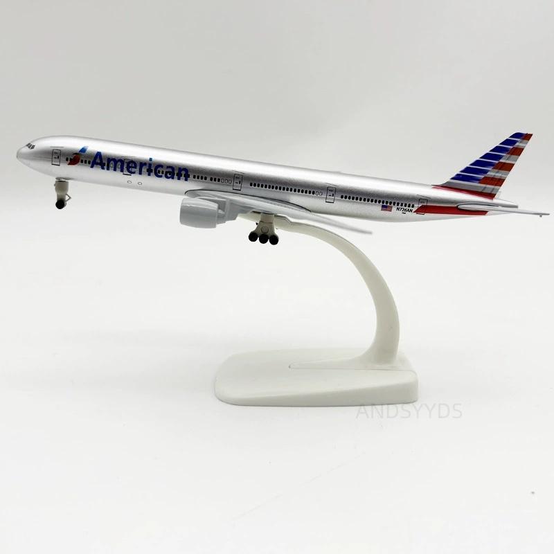 B777 Collection Model 20cm American Airways Aircraft Diecast Metal Alloy 1/400 Scale With Airplane Stand Aviation Decoration