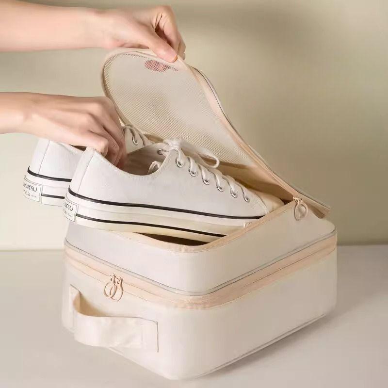 Travel Shoe Bag Portable Dustproof Waterproof Storage Pouch With Mesh Window For SneakersSports ShoesLuggage Gym Use