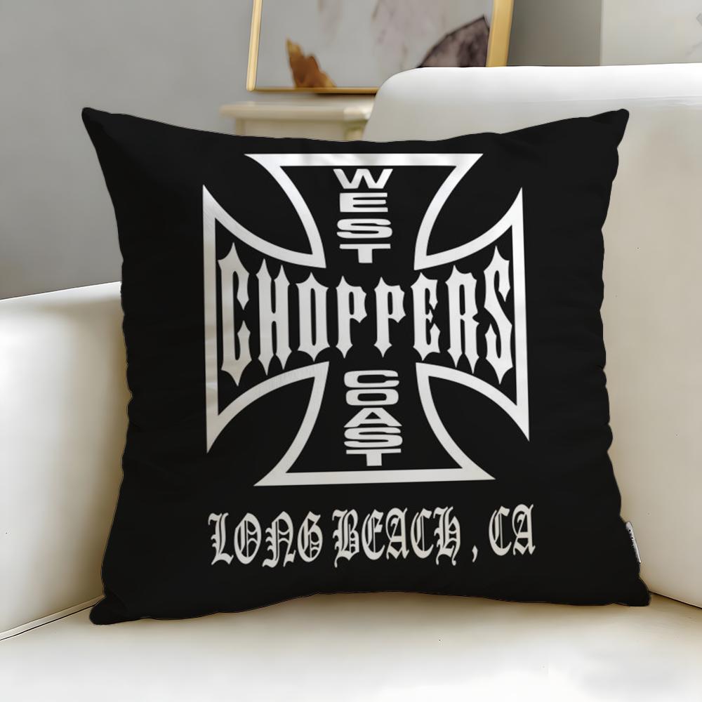 Stylish Wwcc West Coast Choppersiou Cushion Cover Soft EasyWash Pillow Case Versatile for Couch Bed Travel and Office