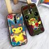 Черный чехол для Samsung Note 20 Lite S24 Ultra S23 A03 A05 A06 A11 A71 A15 A16 A13 A24 A25 A33 A52 A53 A50 M55 M35 Plus P-33 Pokemons Pikachu