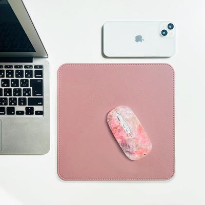 Двусторонний коврик для мыши из натуральной кожи премиум-класса EGRET Simple Stylish Cute Pink Light Двусторонний (тусклый и розовый)