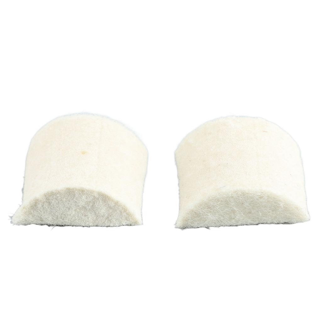2Pcs Drum Pedal Beater Felt Pads Replacement for Bass Mallet Hammer Head Percussion Accessory White