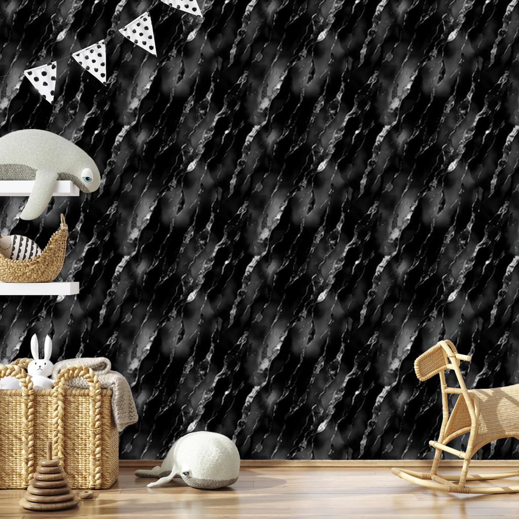 Ink Wallpaper Black, Graphite and Gray for Living Room and Bedroom 50x1000