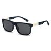 Simple Square Sunglasses Trendy Personalized Temple Design Sun Protection UV Protection Versatile Sunglasses 3005