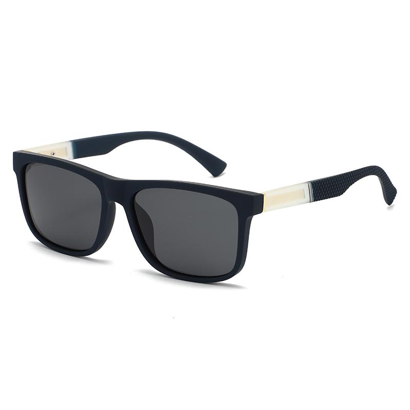 Simple Square Sunglasses Trendy Personalized Temple Design Sun Protection UV Protection Versatile Sunglasses 3005