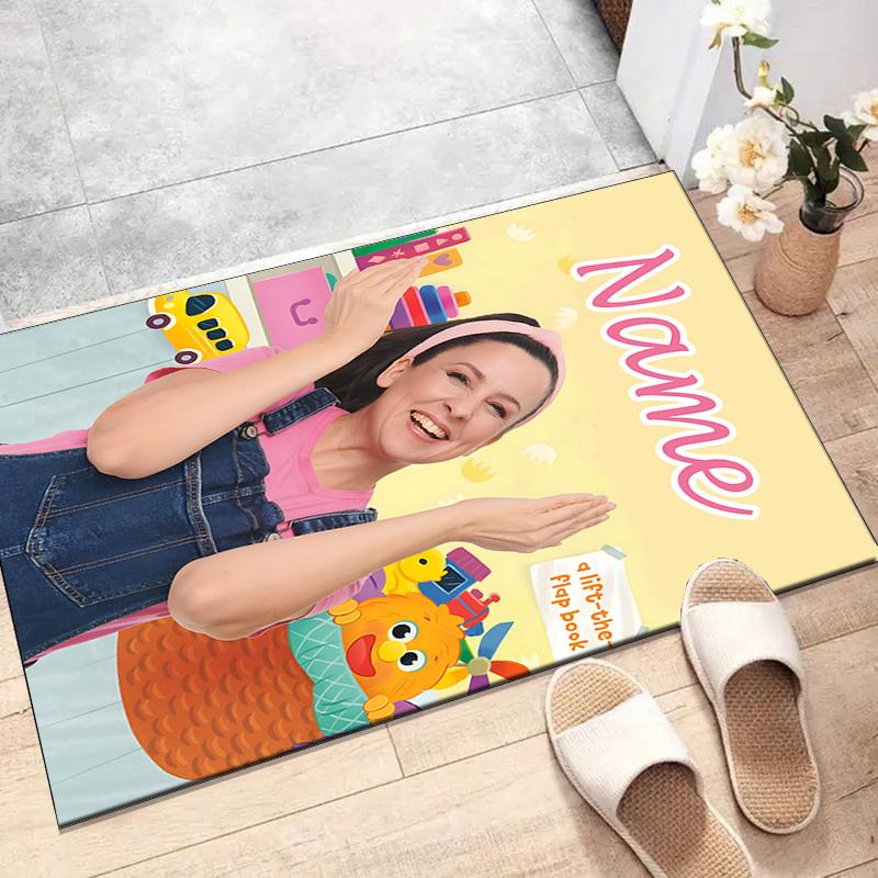 Custom Ms Rachel Mat Personalized Name, Polyester Washable Indoor Entryway Rug, Gift for Christmas, Easter, Thanksgiving Day