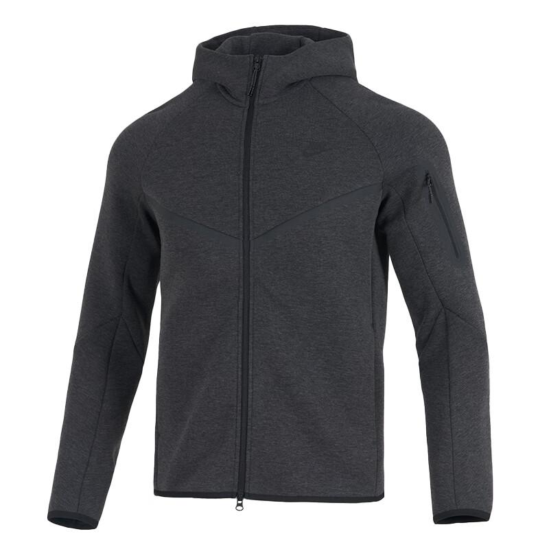 Nike Мужская технологичная толстовка с капюшоном Windrunner на молнии Черный меланж HV0950-032