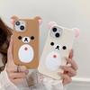 Роскошный однотонный чехол из мягкого силикона Rilakkuma с защитой от ударов для iPhone 16 Pro Max 14 11 12 13 15 Pro Max, бампер, задняя крышка