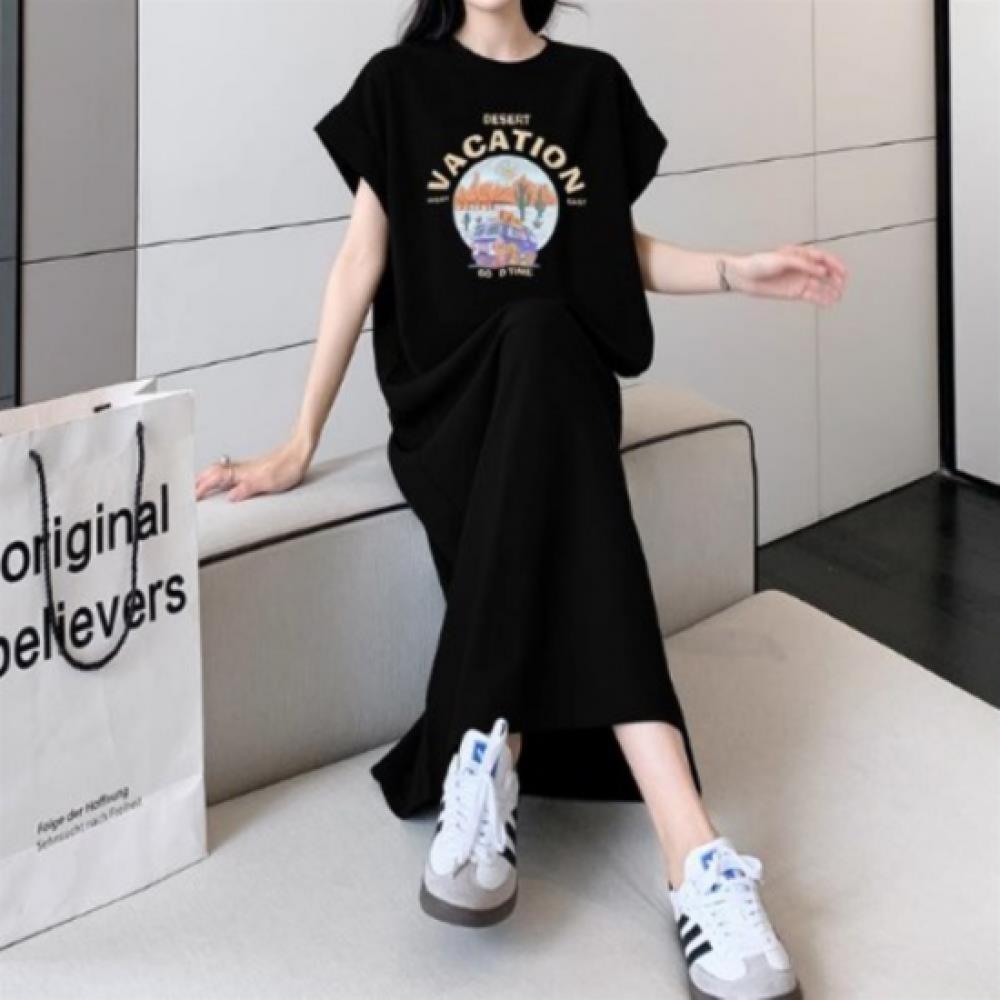 New Arrivals Open Run Women Casual Polyester Stretch Floral Print Short Sleeve D