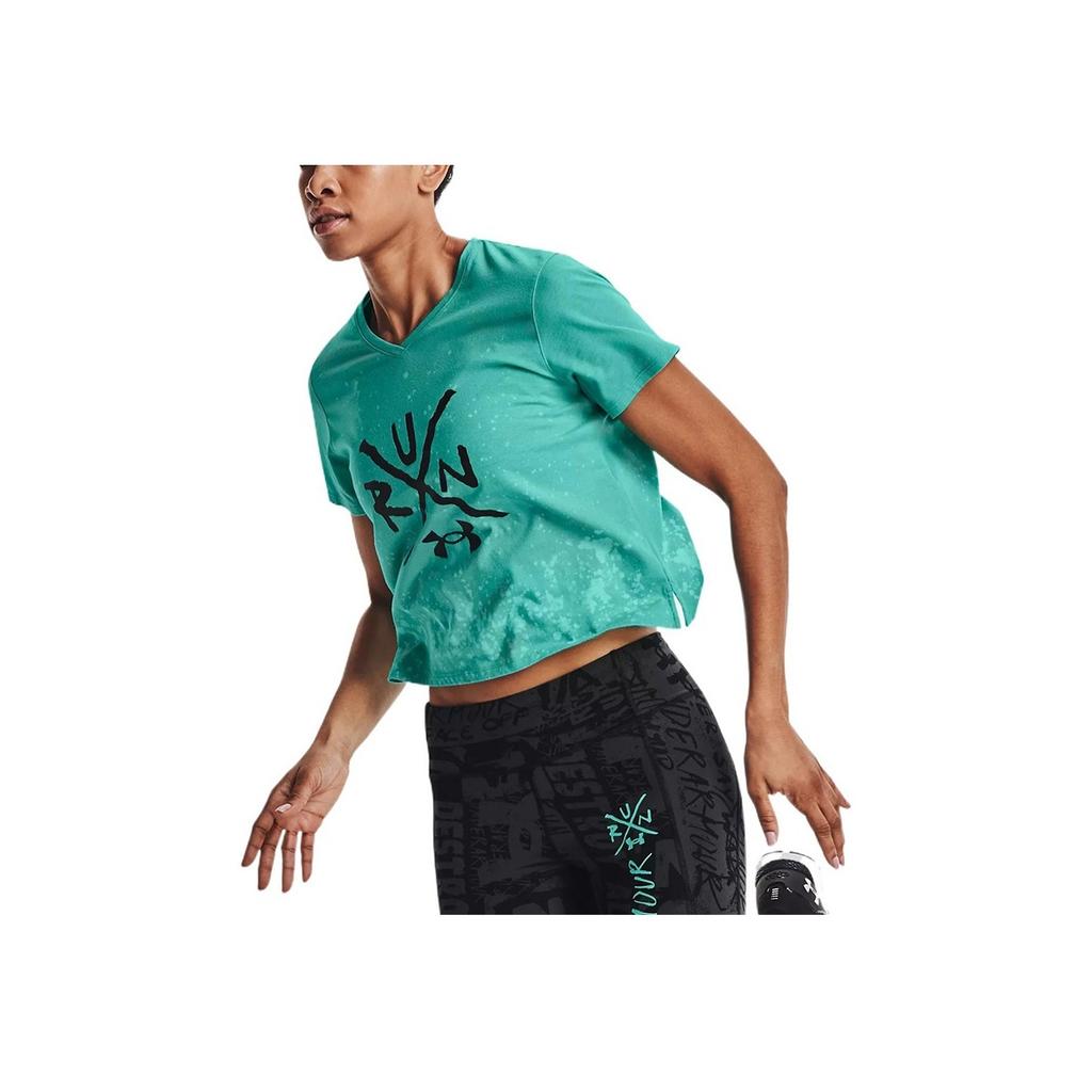 Under Armour Повседневная свободная укороченная футболка с коротким рукавом, женские топы, светло-зеленый 1370368-369