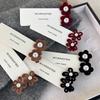 Retro Flocking Pearl Flowers Hair Clips for Woman Girls Sweet HairPins Child Cute Barrettes Christmas New Year Hair Accessories