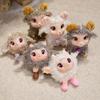 Cute Fluffy Lamb Plush Toy Soft Sheep Stuffed Animal Doll with Bell Small Size for Kids Carry On Travel Play Gift