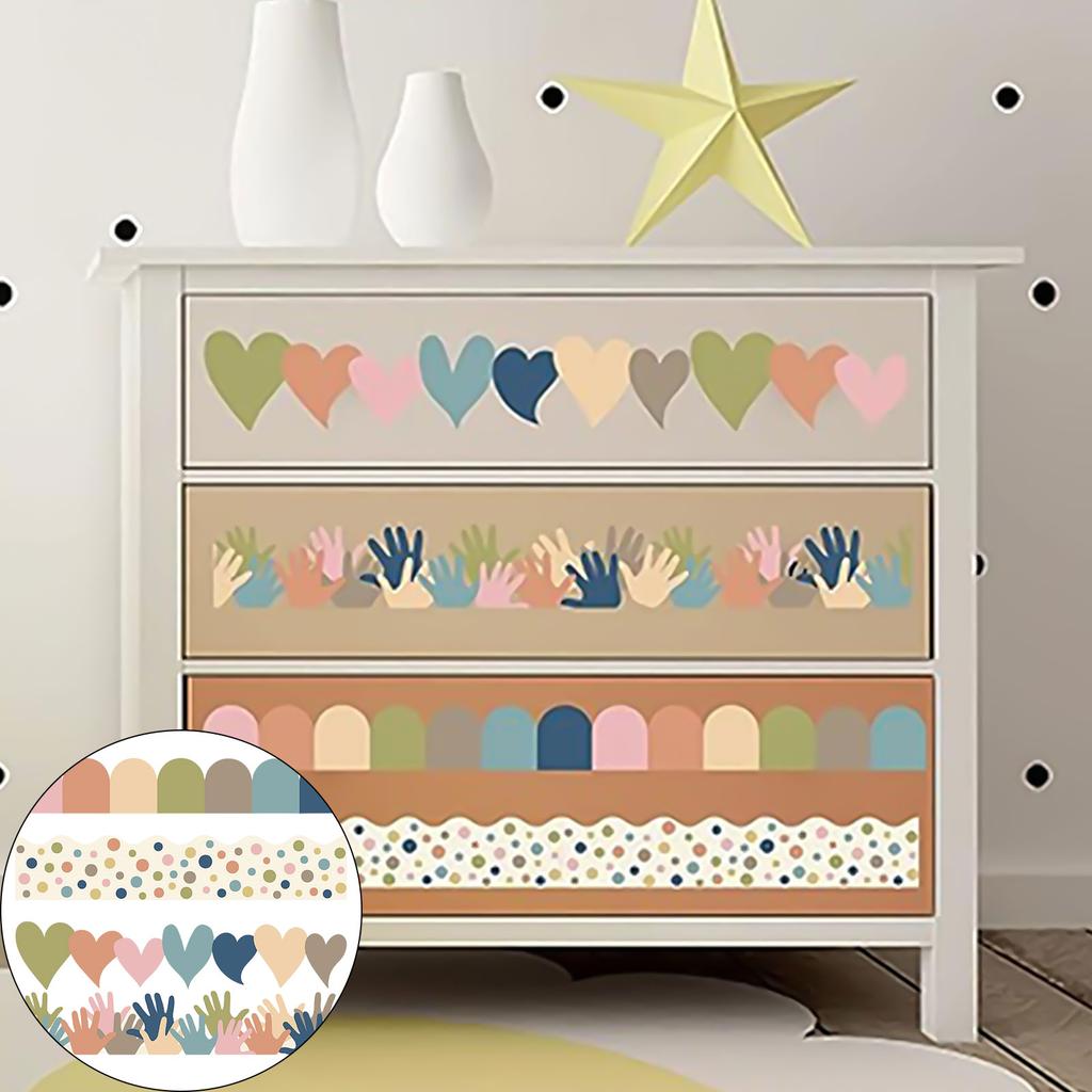 80 шт., отделка для доски объявлений, сердце, цветные точки, отделка, настенные наклейки для классной доски, офиса, белой доски