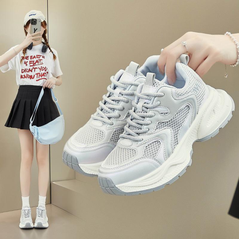 INS Dad Shoes New Breathable Mesh Heightened Sneakers with Skirt All-Matching Running Shoes Women's