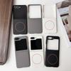 For Samsung Galaxy Z Flip7 5G Magnetic Case Leather + PC Phone Cover