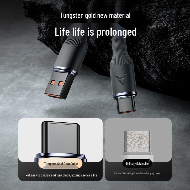 Кабель Type-C 3,6 м 6 А 120 Вт с супербыстрой зарядкой в плетеной оплетке для Huawei