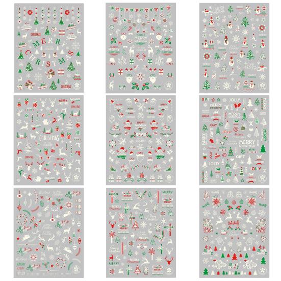 1 Sheet Nail Sticker Christmas Theme Design Long-Lasting Eco-Friendly Snowflakes Nail Polish Stickers