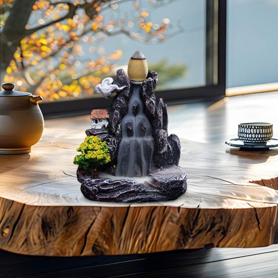 Курильница с обратным потоком, эффект водопада, держатель для благовоний Zen, конусная курильница с водопадом для медитации в домашнем офисе