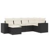 VidaXL Salon de Jardin avec Coussins 6 pcs, Canapés de Terrasse, Ensemble de Meubles de Patio, Mobilier d'Extérieur, Noir 3255193