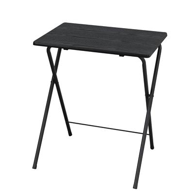 BLKP PEARL METAL Складной стол шириной 60 см x глубиной 50 см x высотой 70 см с моделью столешницы 60 см x 42 см и боковой отделкой под дерево, Высокий, Столешница, Стол, Черный, Отделка, N-7081