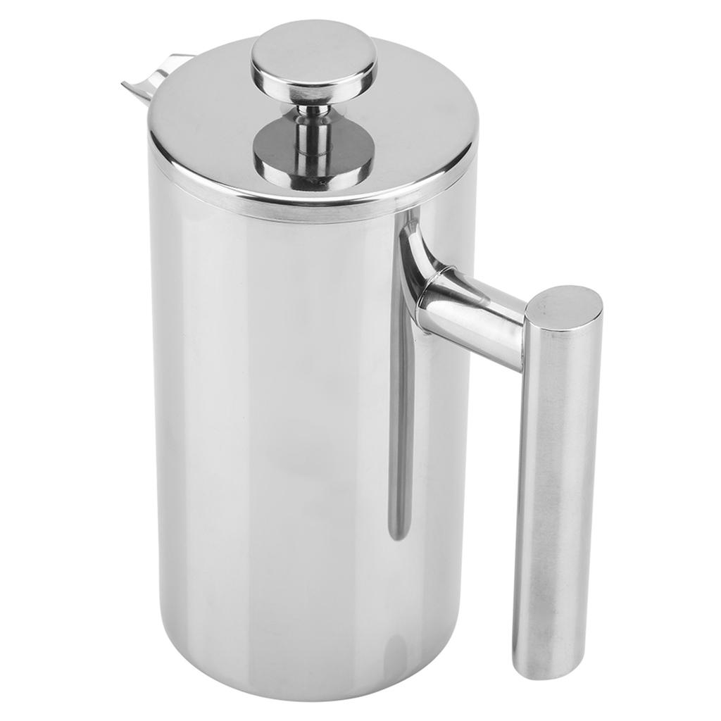 Double Walled Stainless Steel Coffee Maker French Press Tea Pot with Filter (1000ML)