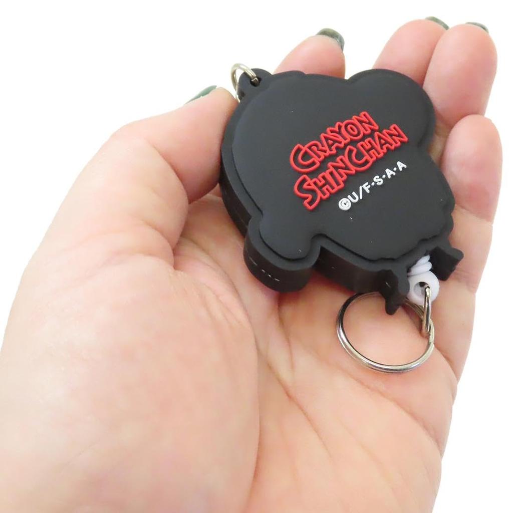 SK Japan Crayon Shin-chan Rubber Reel Keychain Shin-chan & Shiro