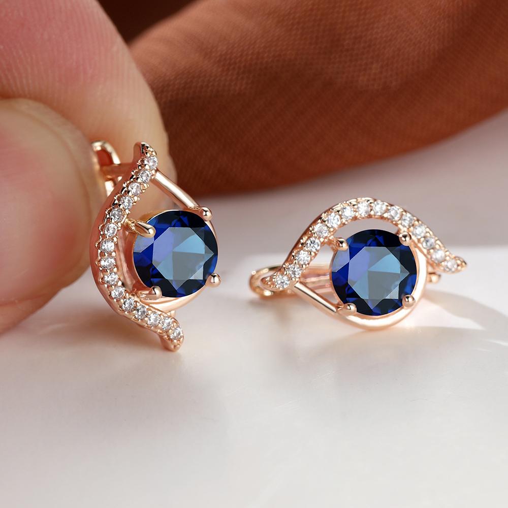 1 пара серег-капель круглой огранки золотого цвета, розовые, черные, белые, синие, зеленые, с камнями, серьги-клипсы в стиле глаз, помолвочные, свадебные украшения, подарок