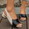 Women Mid Heels Sandals Chunky Fashion Casual Shoes Women Summer New 2025 Slingback Walking Shoes Luxury Designer Zapatos Femme