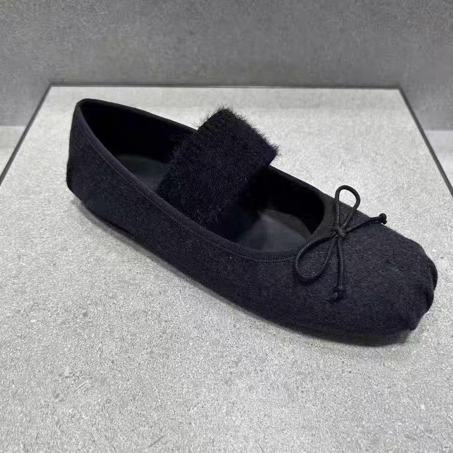 [Fanfna] 2025 autumn new round head flat bottom shallow mouth Mary Jane shoes bow single shoes women's ballet