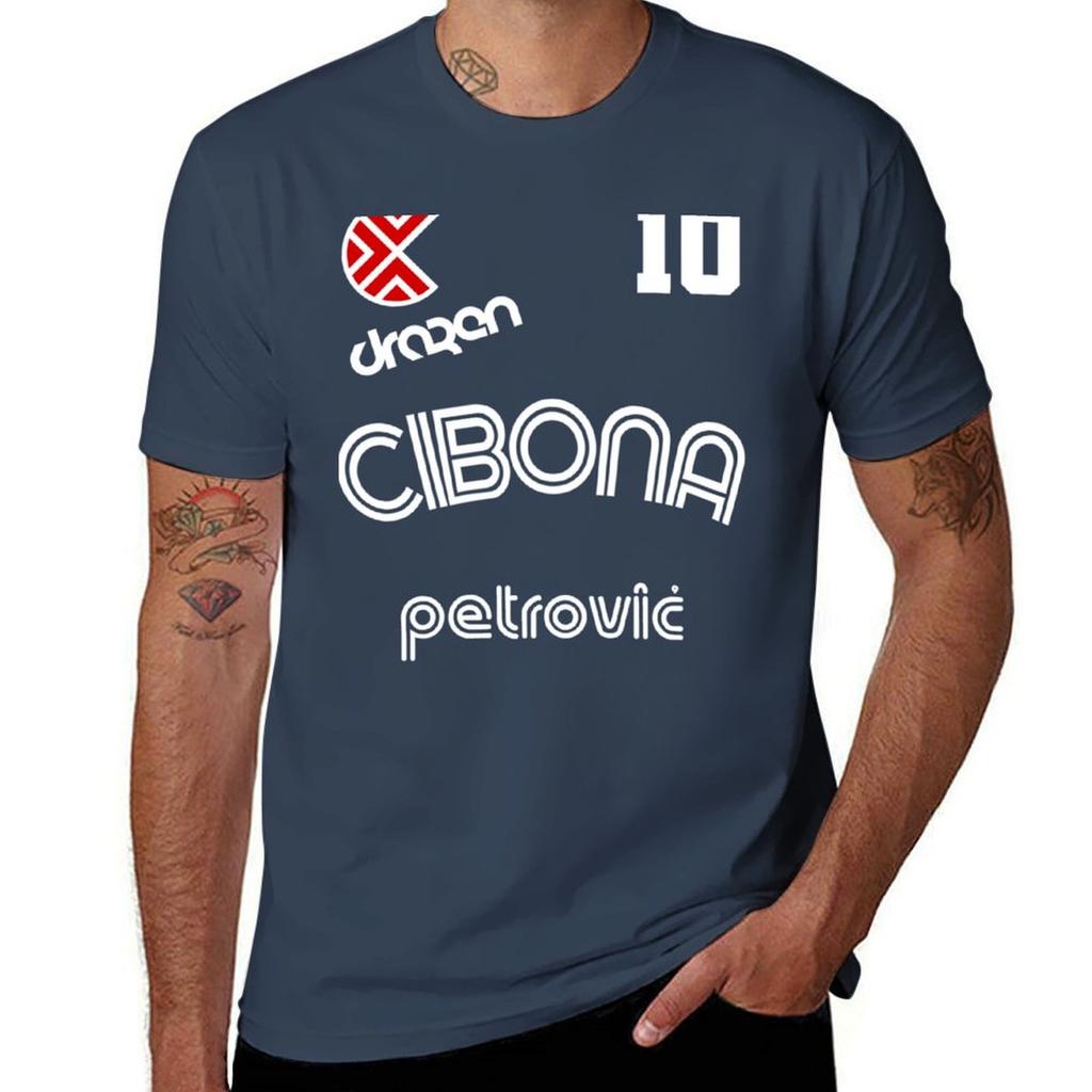 Drazen Petrovic Retro Croatia Basketball Jersey Tshirt Blanks For A Boy Men T Shirts