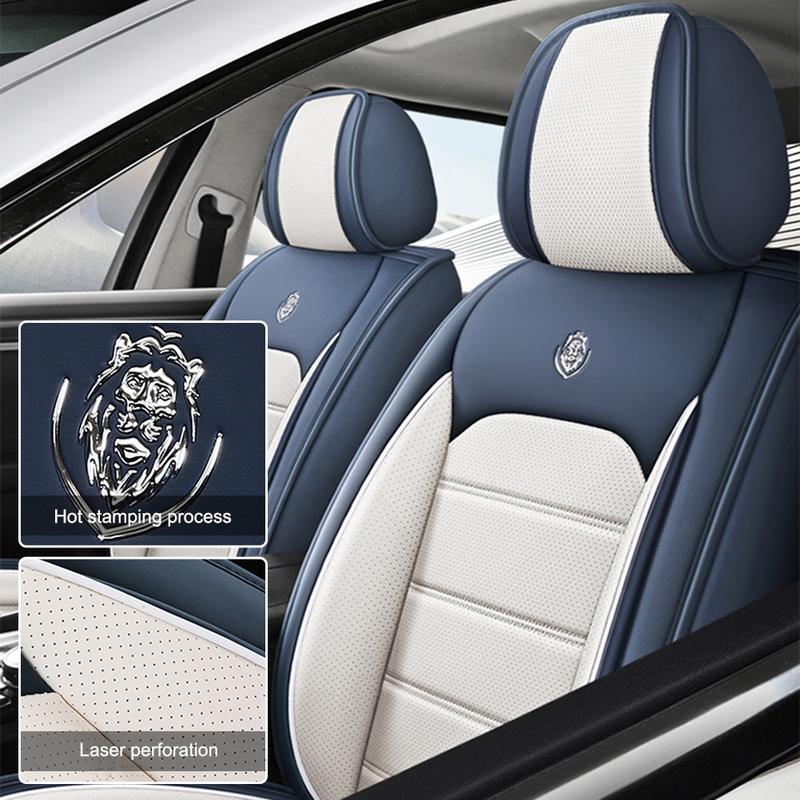 Чехлы на сиденья автомобиля Полный комплект Дышащая кожа Авто Чехол на переднее сиденье автомобиля Защита всего сиденья Подушка-подкладка Автомобильные аксессуары для интерьера