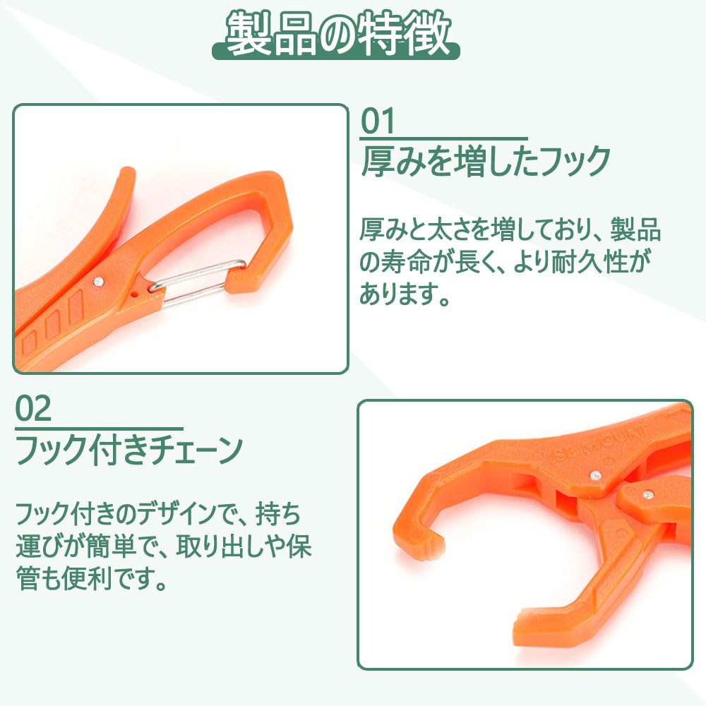 Многофункциональный захват для рыбы из 2 частей, Портативные рыболовные плоскогубцы, Мощный, Нескользящий, Дизайн с зубами животных, Рыболовные снасти (Черный и оранжевый)