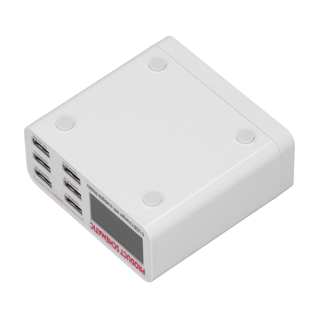 6 выходных портов USB зарядного блока с интеллектуальным цифровым дисплеем USB зарядная головка AC 110?240В