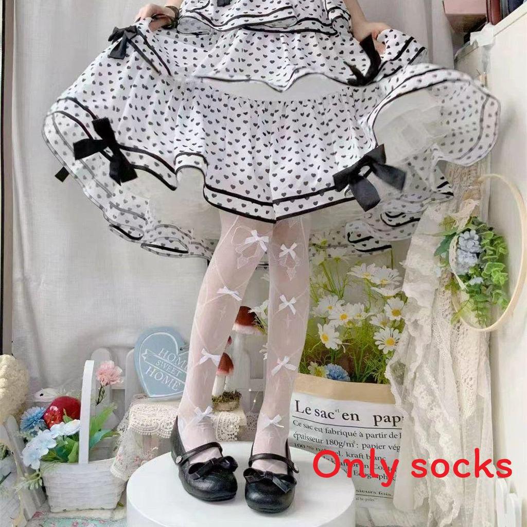 Lolita Overtheknee Stockings With Butterfly Bow Summer Sheer Nylon For Women