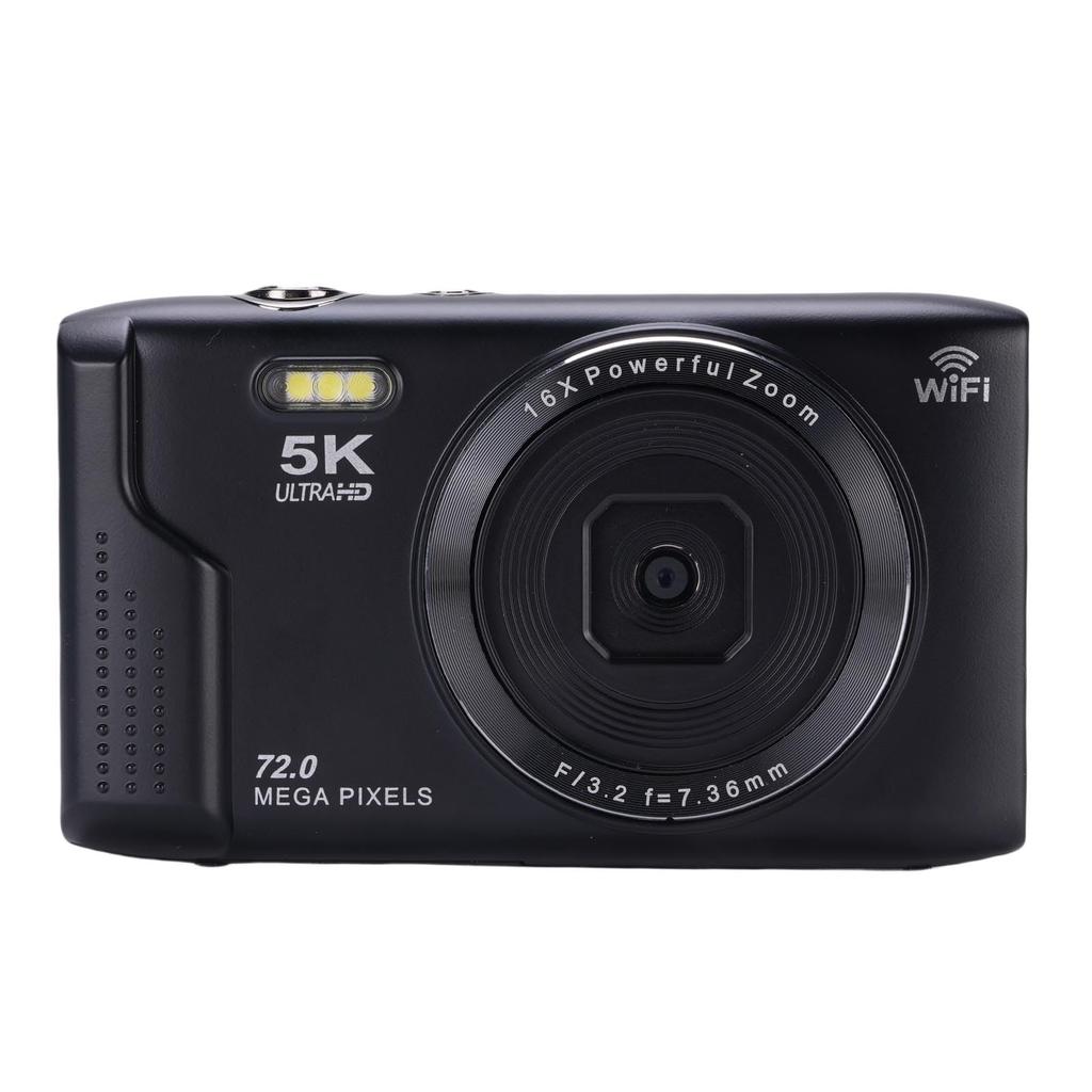 5K Digital Camera, 72MP Blogging Camera, 16x Optical Zoom, 2.8-inch LCD Screen, AF Autofocus, LED Fill Light, Built-in WiFi, Travel Photography,