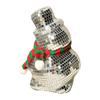 Рождественский снеговик, статуэтка диско-шара, светоотражающее зимнее украшение, с вязаным шарфом и шляпой, подходит для праздничных каминов, праздничных собраний