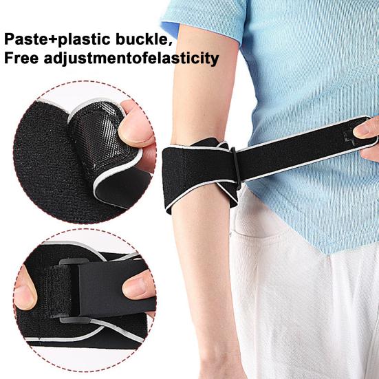 Налокотник для тенниса с компрессионной подушечкой, застежка-липучка, регулируемый ремешок, дышащий, влагоотводящий, спортивный, для фитнеса, защита локтя