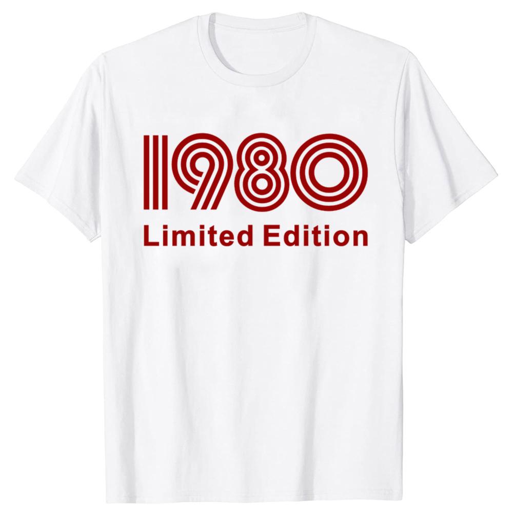 Funny 1980 Limited Edition Graphic T-shirts Men Women's Fashion Casual Tshirt 100% Cotton Loose Oversized 45th Year T Shirt