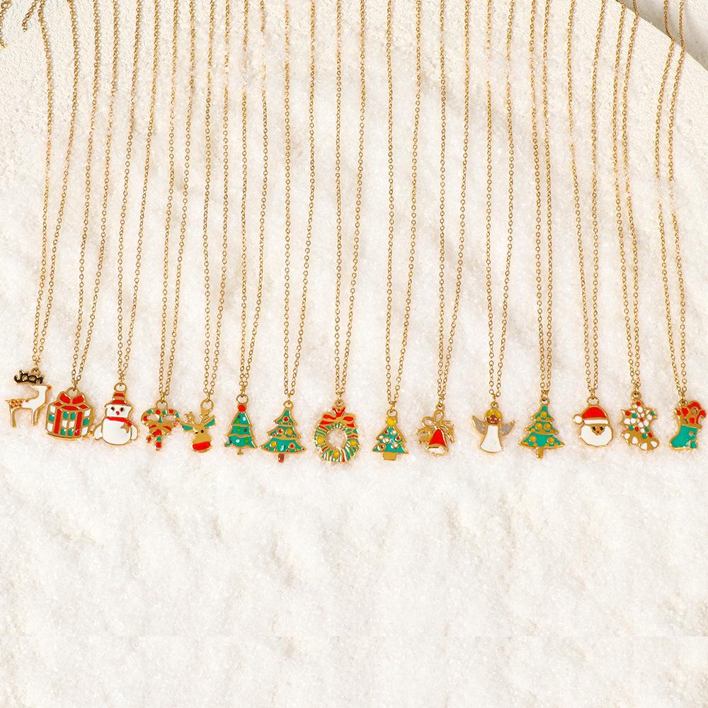 Рождественское ожерелье для женщин с легким роскошным высококачественным рождественским костюмом Санта-Клауса в виде лося